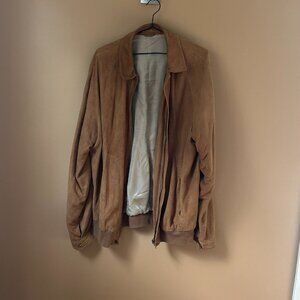 VTG oversized slouchy longline mens size 46 leather/soft suede jacket